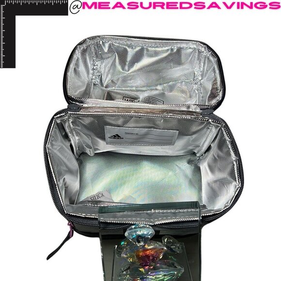 Adidas [NWT] Excel 2 Unisex Insulated Grey Lunch Bag - Clip to Backpack - Picture 8 of 11